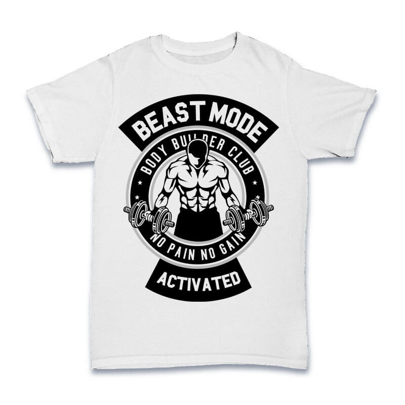 Beast Mode Body Builder T-Shirt freeshipping - DTF Print Store